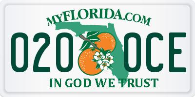 FL license plate 0200CE