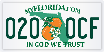 FL license plate 0200CF