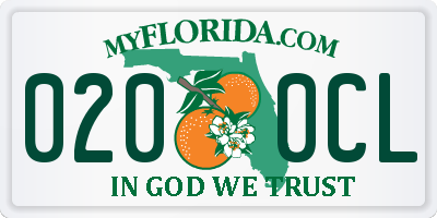 FL license plate 0200CL