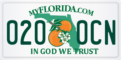 FL license plate 0200CN