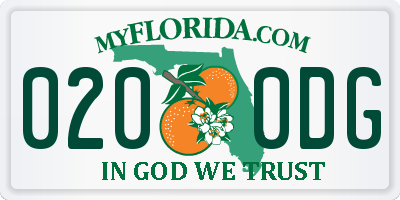 FL license plate 0200DG