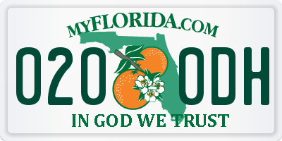 FL license plate 0200DH