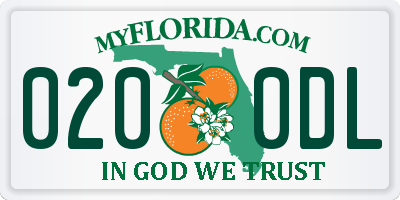 FL license plate 0200DL