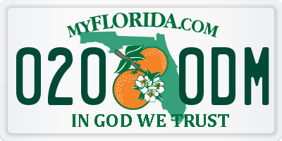 FL license plate 0200DM