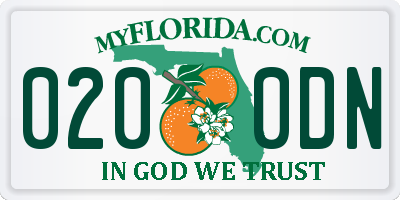 FL license plate 0200DN