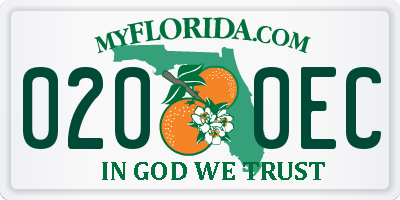 FL license plate 0200EC