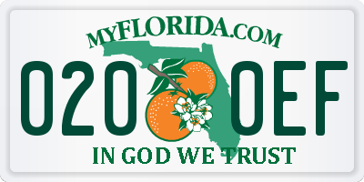 FL license plate 0200EF