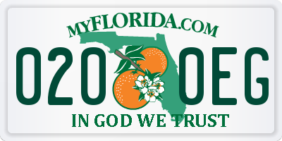 FL license plate 0200EG