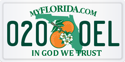 FL license plate 0200EL