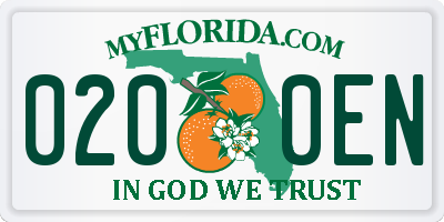 FL license plate 0200EN