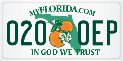 FL license plate 0200EP