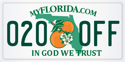 FL license plate 0200FF