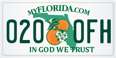 FL license plate 0200FH