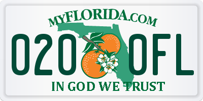 FL license plate 0200FL