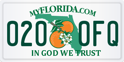 FL license plate 0200FQ