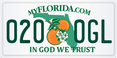 FL license plate 0200GL