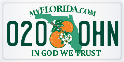 FL license plate 0200HN