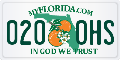 FL license plate 0200HS
