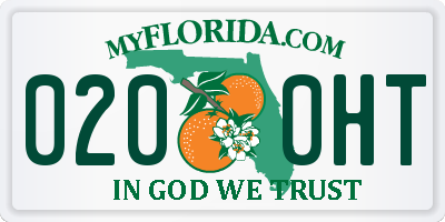 FL license plate 0200HT