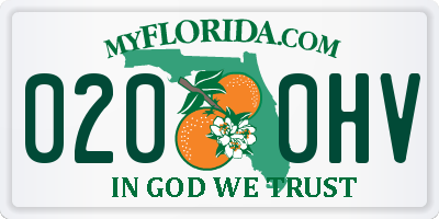 FL license plate 0200HV
