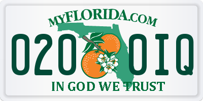 FL license plate 0200IQ