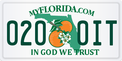 FL license plate 0200IT