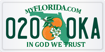 FL license plate 0200KA
