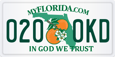 FL license plate 0200KD