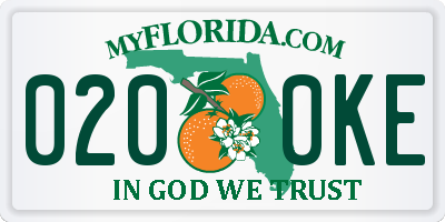 FL license plate 0200KE