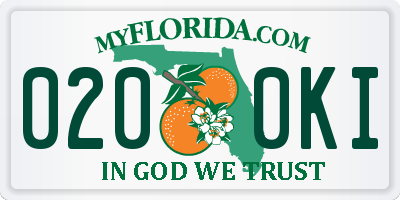 FL license plate 0200KI