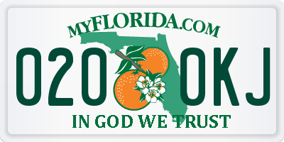 FL license plate 0200KJ
