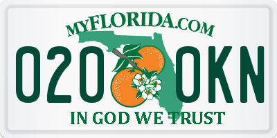 FL license plate 0200KN