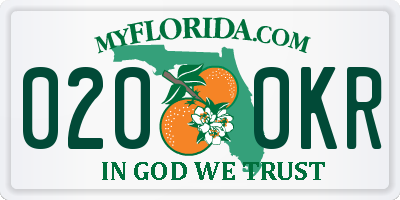 FL license plate 0200KR