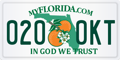 FL license plate 0200KT