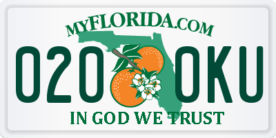 FL license plate 0200KU