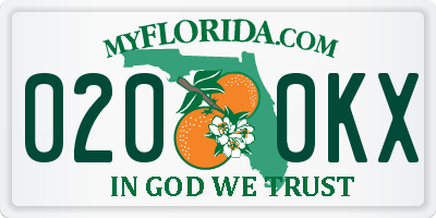FL license plate 0200KX