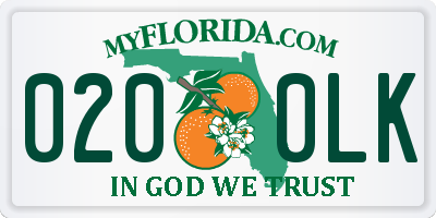 FL license plate 0200LK