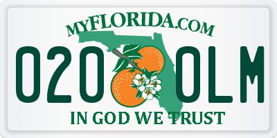 FL license plate 0200LM