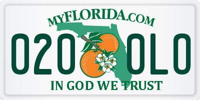 FL license plate 0200LO