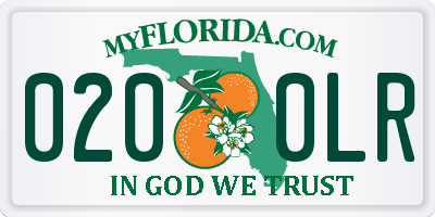 FL license plate 0200LR