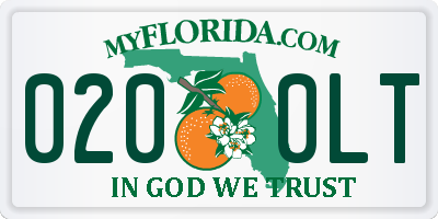 FL license plate 0200LT