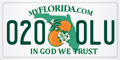 FL license plate 0200LU