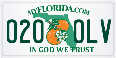 FL license plate 0200LV