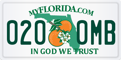 FL license plate 0200MB