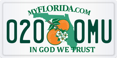 FL license plate 0200MU