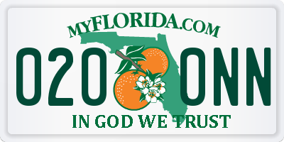 FL license plate 0200NN