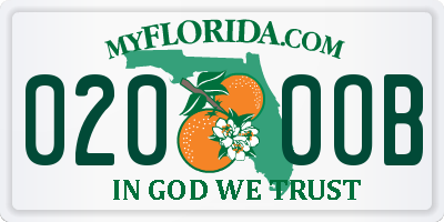 FL license plate 0200OB