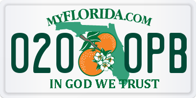 FL license plate 0200PB