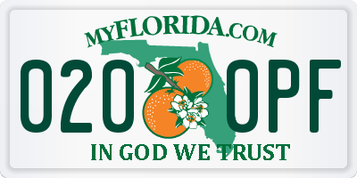 FL license plate 0200PF
