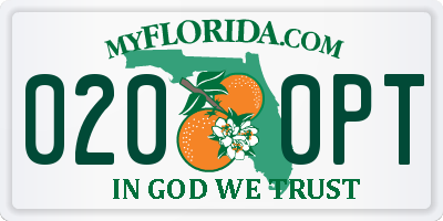 FL license plate 0200PT